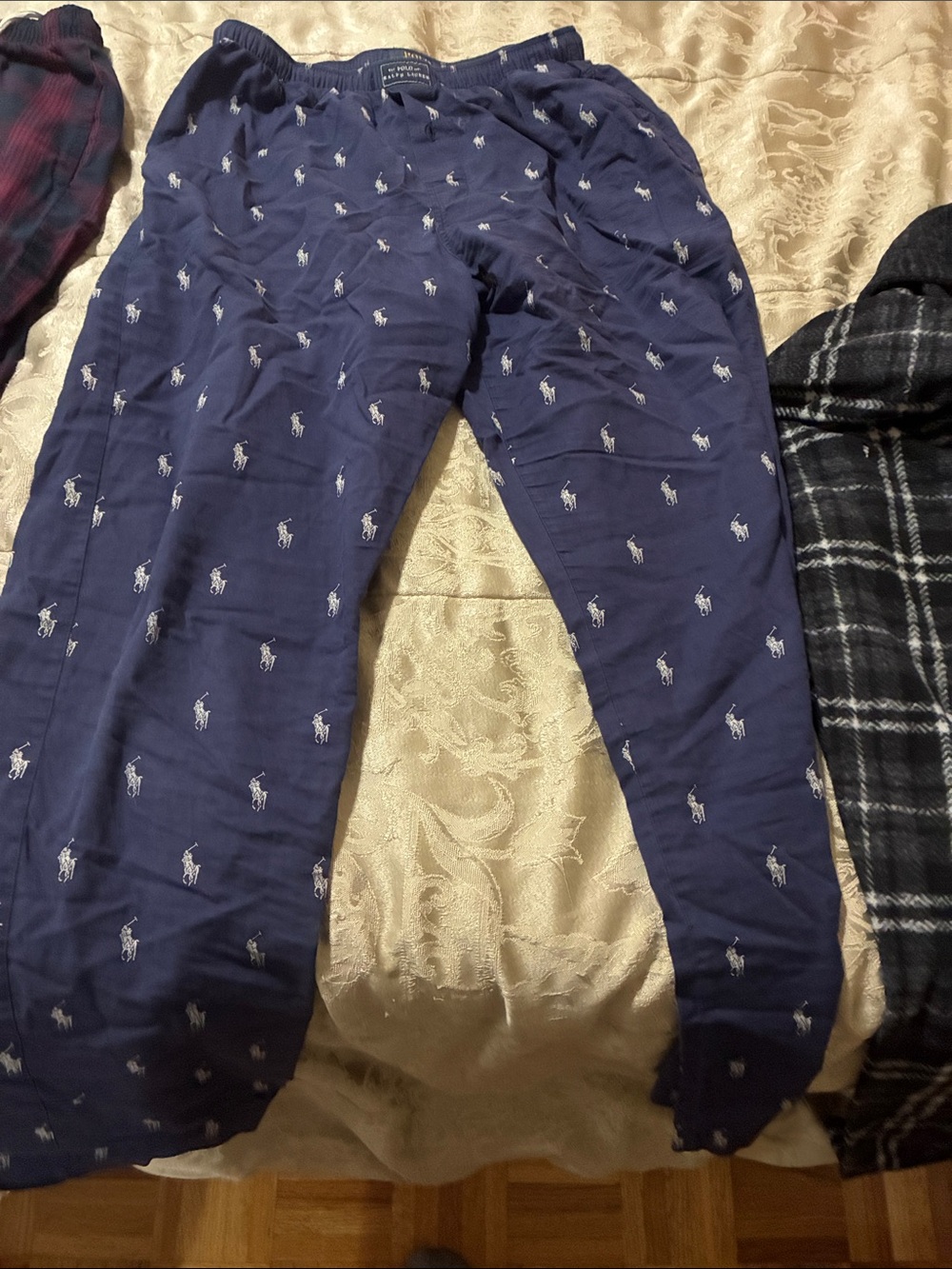 ⭐️2 Polo by Ralph Lauren pyjamas and black plaid pyjama total 3 pairs of pants